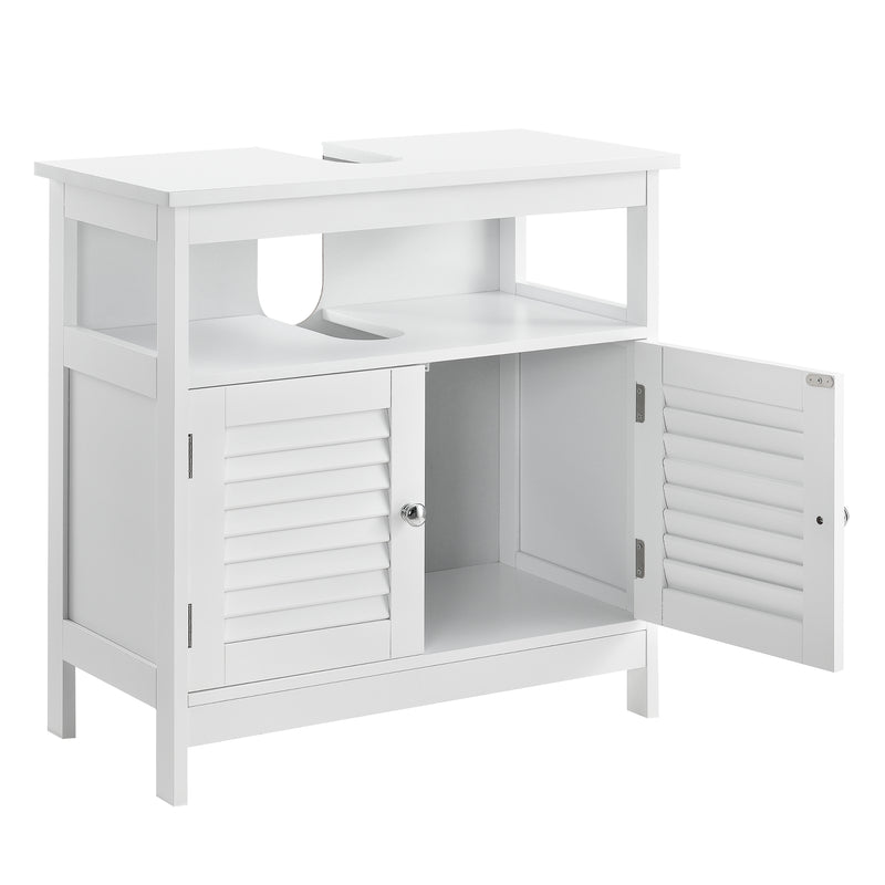 Croquis coté Armoire de salle de bain MDF laqué 60 x 60 x 30 cm Blanc [en.casa] 