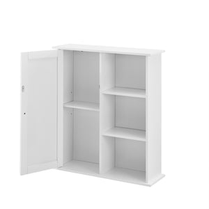 Armoire murale de salle de bain 71 x 60 x 18 cm MDF laqué Blanc [en.casa] 
