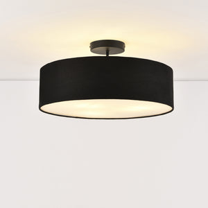 Plafonnier Missouri 3 x E27 Diamètre 45 cm Noir Blanc [lux.pro] 