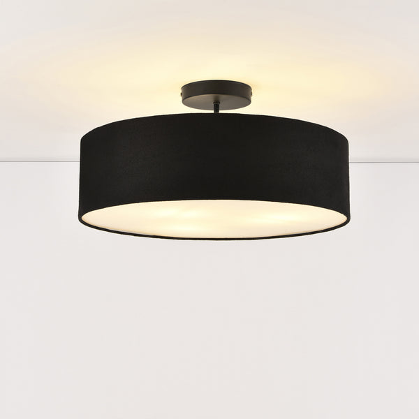 Plafonnier Missouri 3 x E27 Diamètre 45 cm Noir Blanc [lux.pro] 