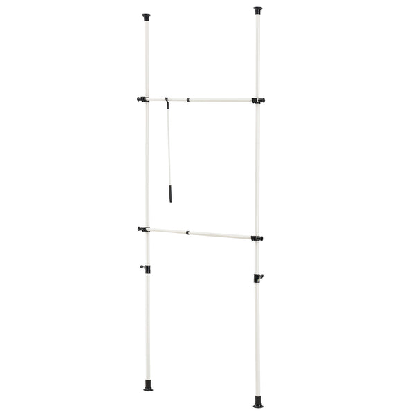 Penderie télescopique Kemi acier laqué 75 -115 cm blanc [en.casa]