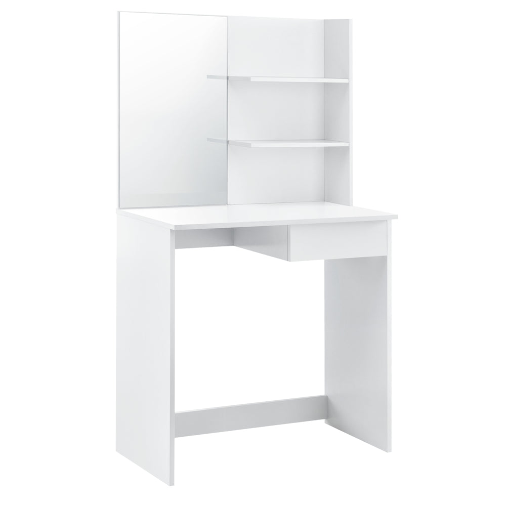 Coiffeuse Katrineholm avec miroir et tabouret blanc en.casa - premiumXL