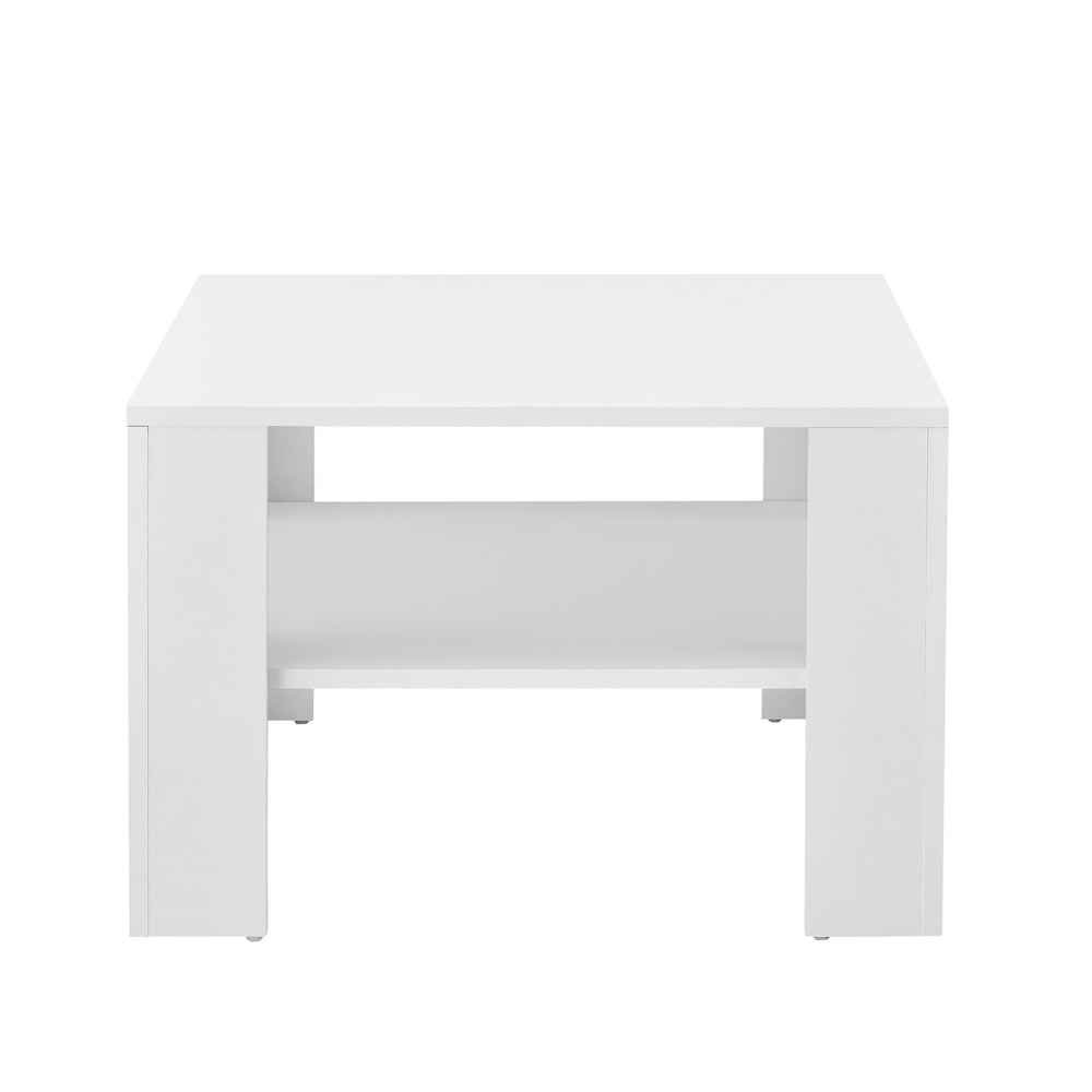 Tavolino da salotto Aachen 60x60x40 cm con ripiano Bianco en.casa - premiumXL