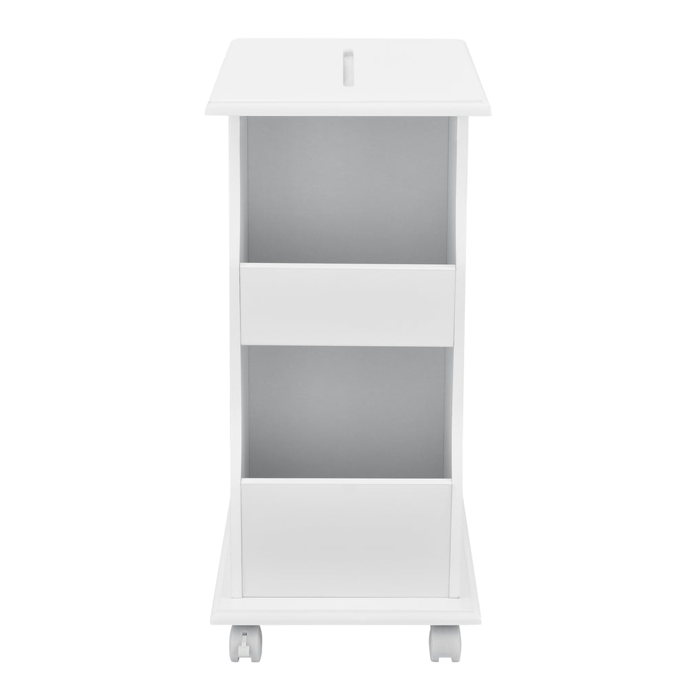 Table d’appoint Kungälv 53x30x63 cm roulettes et compartiments de rangement blanc en.casa - premiumXL