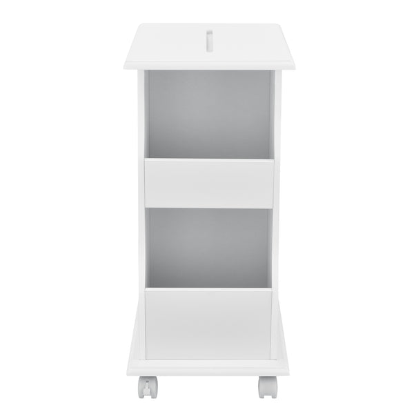 Table Basse Kungälv à roulettes 53 x 30 x 63 cm blanc [en.casa]