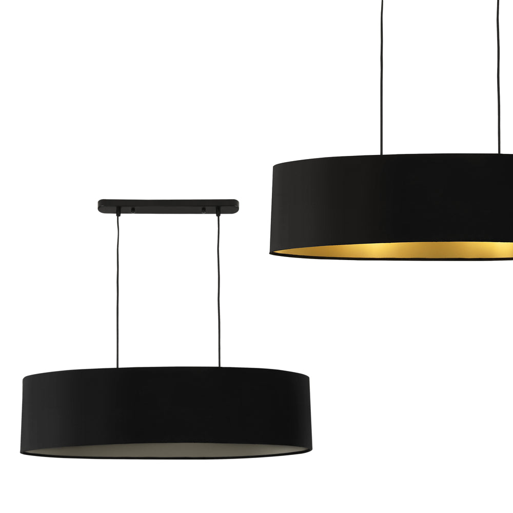 [lux.pro] Suspension Décorative Luminaire Applique Métal et Textile avec 2 Douilles E27 78 x 23 x 20,5 cm