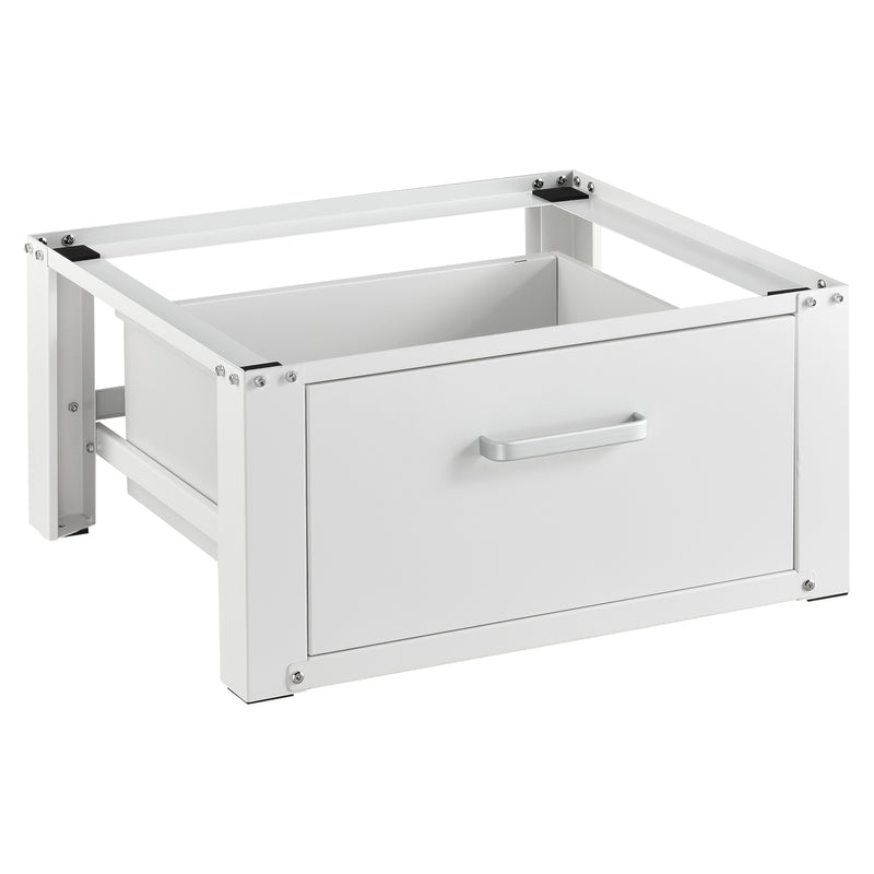 Schizzo in scala [en.casa] Base Supporto per Lavatrice Rialzamento Basamento per Asciugatrice e Frigorifero 63x54x31 cm carico max.150kg con Cassetto