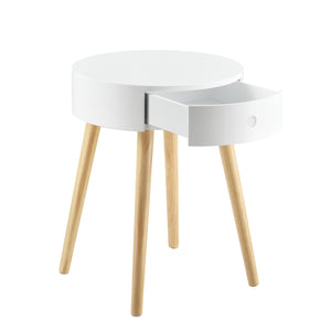 Table de Chevet Aurich Blanc 50 x 38 x 38 cm [en.casa]