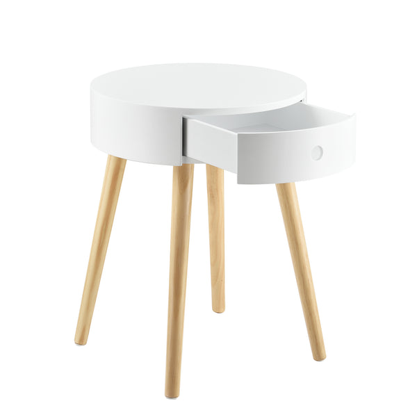 Table de Chevet Aurich Blanc 50 x 38 x 38 cm [en.casa]