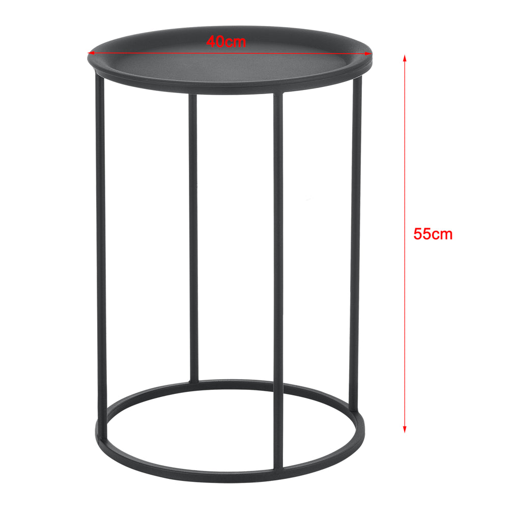 Set de 3 Tables Gigognes Morristown Métal Noir Tailles Différentes [en.casa]