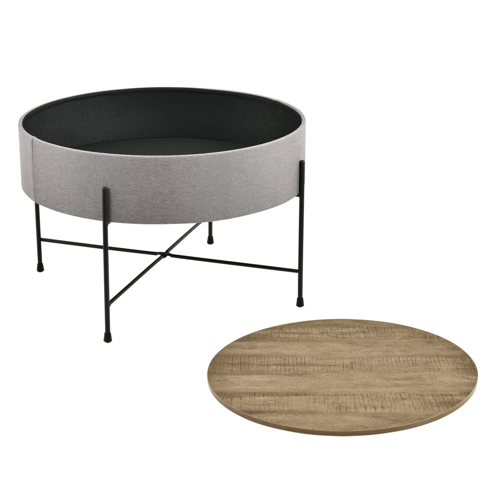 Table Basse avec Plateau Amovible Tauranga Effet Noyer Gris Noir 40 x 60 cm [en.casa]