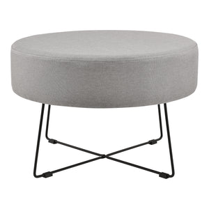 Couchtisch Nelson Ø 60 cm Polster Grau/Schwarz en.casa
