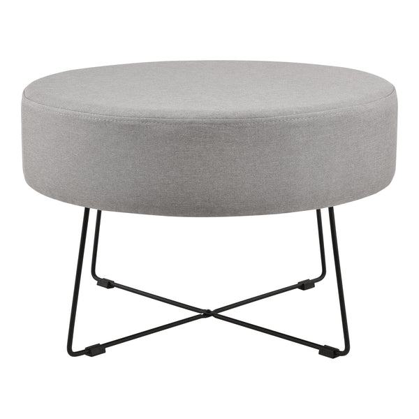 Couchtisch Nelson Ø 60 cm Polster Grau/Schwarz en.casa