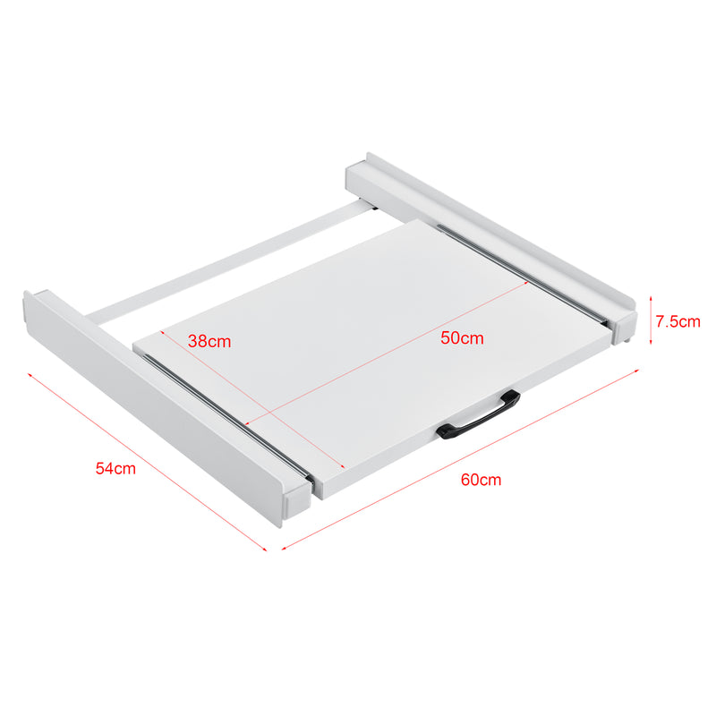 Croquis coté Kit de Superposition avec Tablette Coulissante pour Lave-Linge Sèche-Linge Standard Blanc [en.casa]