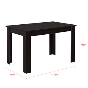 Table de Salle à Manger Skien pour 4 Personnes 117 x 76 x 74 cm Effet Noyer Foncé Brillant [en.casa]