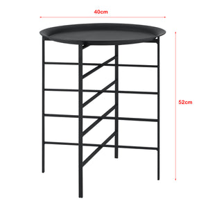Table Basse Wiltz Plateau Amovible Métal 40 x 40 x 52 cm Noir [en.casa]