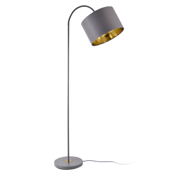 Lampada da Terra Toledo con Paralume Cilindrico Orientabile - Grigio lux.pro

