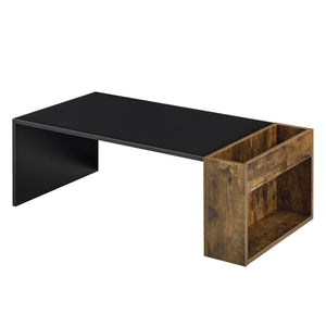 Couchtisch Hallsberg 34x95x50 cm Schwarz/Eiche dunkel en.casa