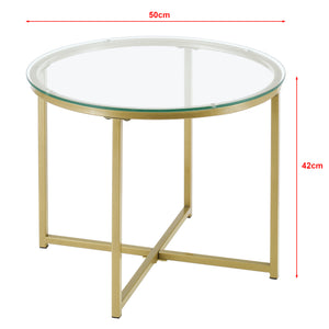 Beistelltisch Alavieska Stahlgestell 50 x 42 cm Gold en.casa