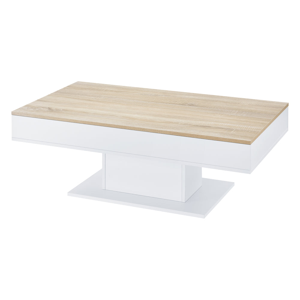 Couchtisch Lünen 40x110x60cm mit 2 Staufächer Eicheoptik Weiß en.casa - premiumXL
