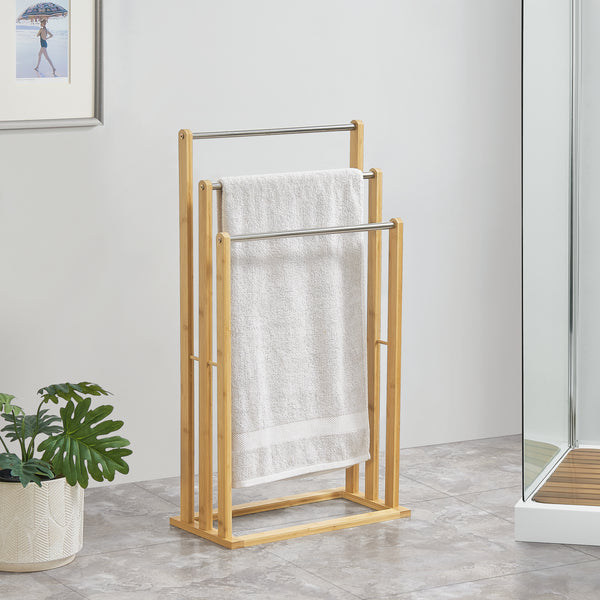 Meuble porte-serviettes Porsanger 46 x 24 x 84 cm Naturel [en.casa]
