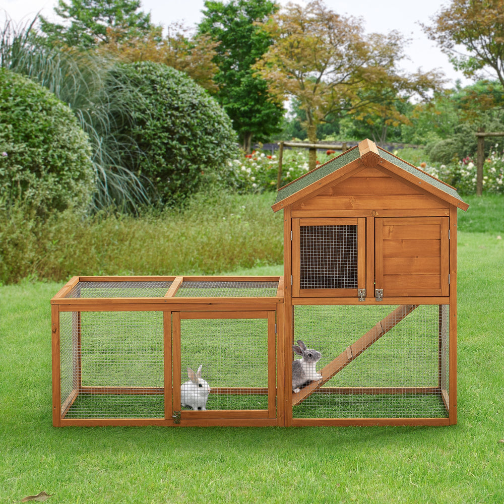 Clapier à lapins Kelkheim 110x160x61cm bois de sapin [en.casa] - premiumXL