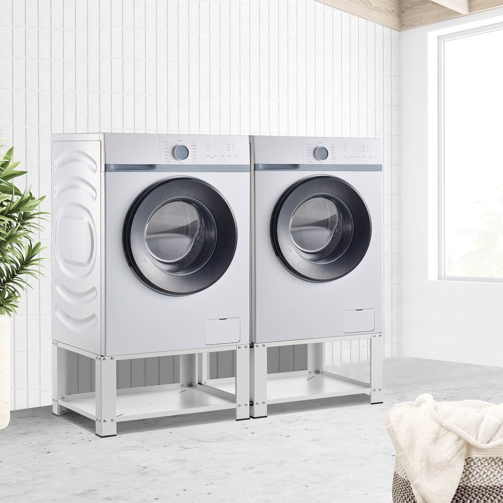 Base per lavatrice - 2 scomparti Cremlingen 150 kg Bianco [en.casa] - premiumXL