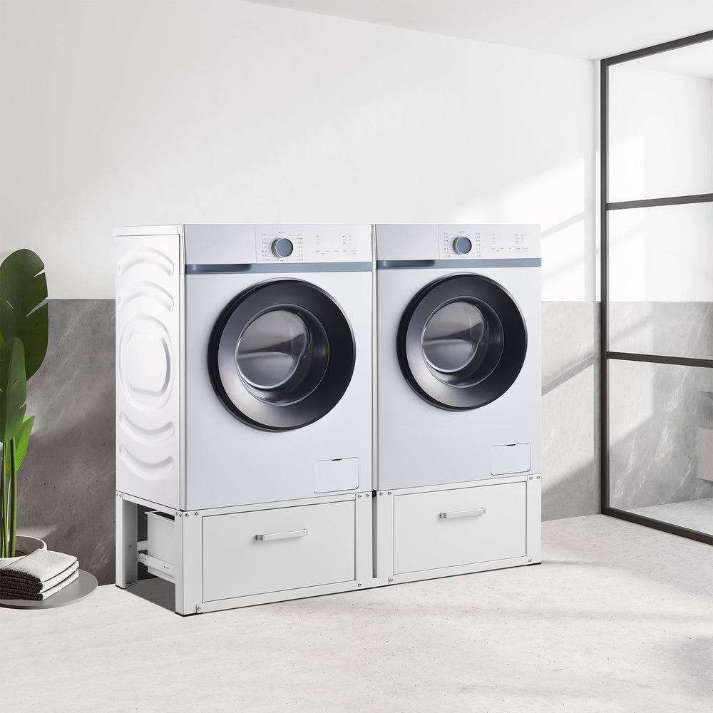 Châssis double Heyen avec 2 tiroirs blanc [en.casa] - premiumXL