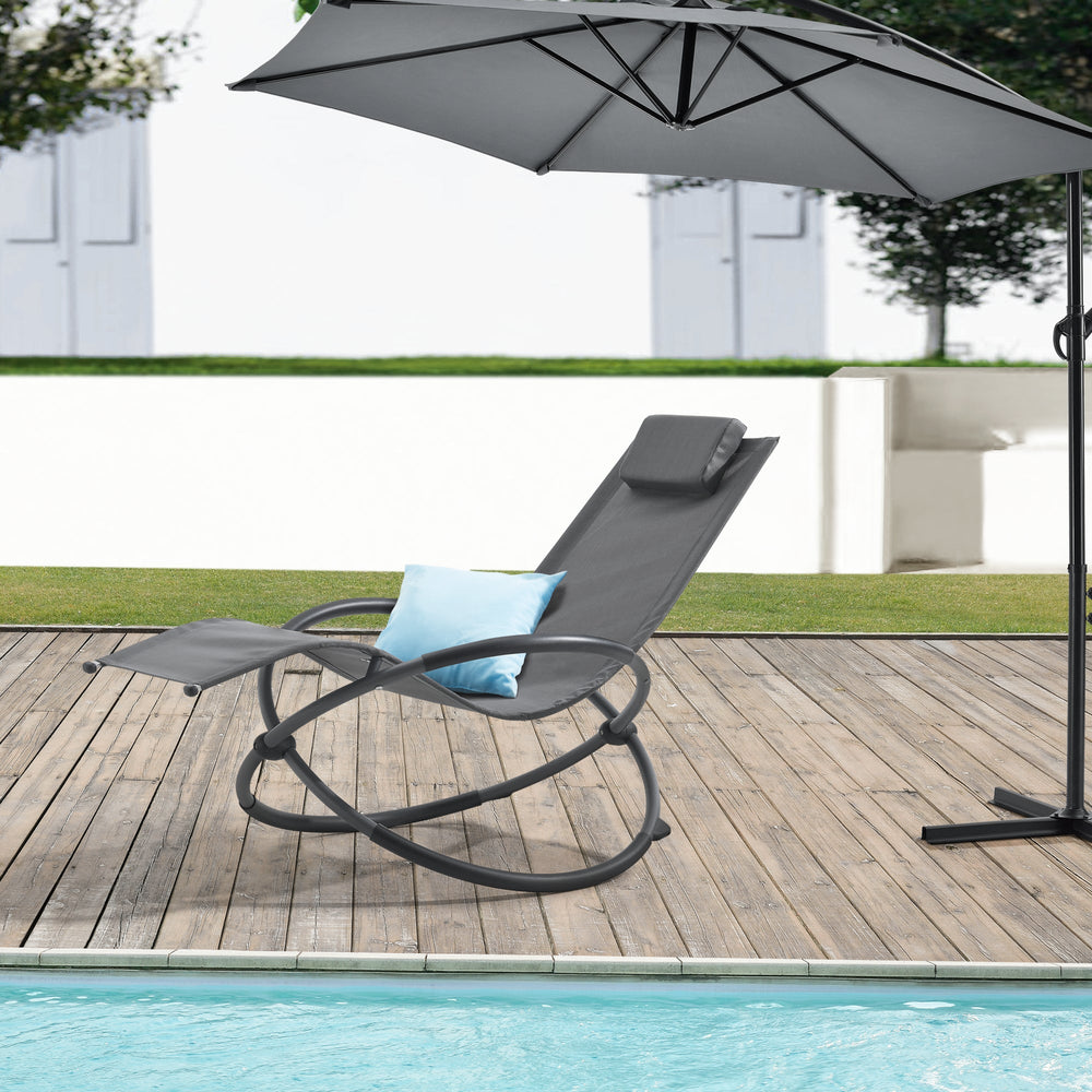 Chaise à bascule Pulsano 150 kg gris foncé [en.casa] - premiumXL