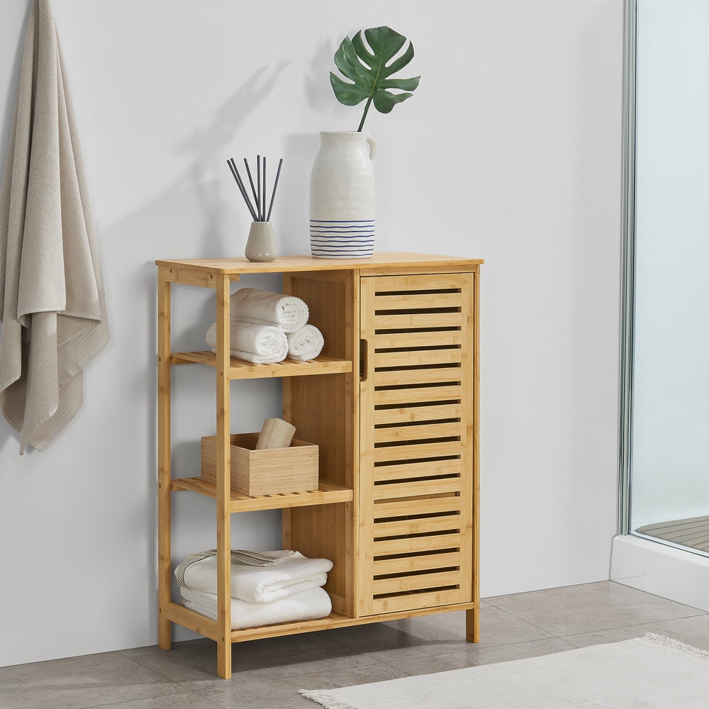 Armoire de salle de bain Vetlanda bambou 87x66x33 cm [en.casa] - premiumXL