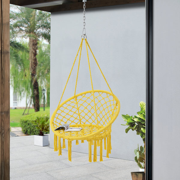 Poltrona Sospesa 'Jaina' per Interno / Esterno, Carico max. 120 kg - Giallo [en.casa.]