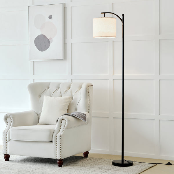 Stehlampe Coventry Schwarz/Beige [lux.pro]