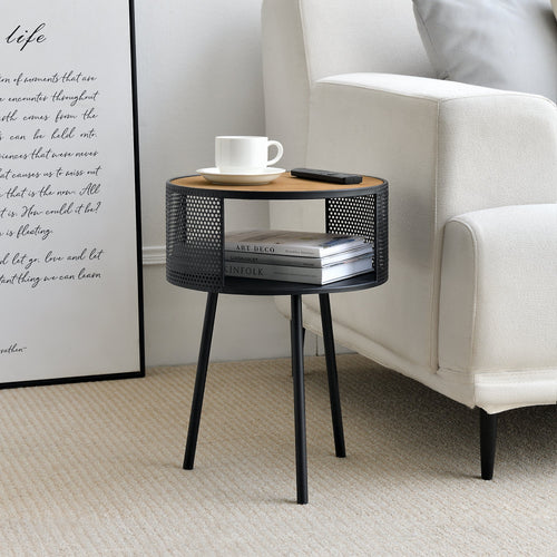 Tavolino Bjørnsund rotondo 34 cm di larghezza [en.casa] - premiumXL