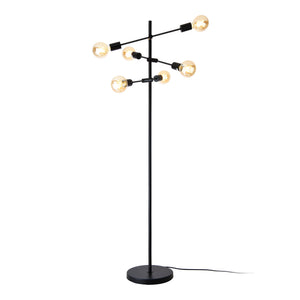 Lampada da Terra 'Craigavon' con 6 Fonti di Luce Regolabili - Piantana in Metallo - Nero [lux.pro] 