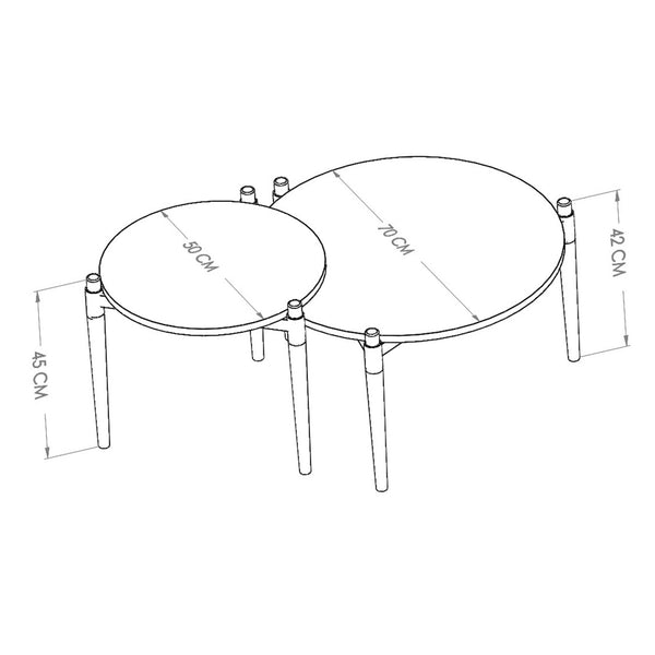 Couchtisch Kristinestad mit 2 Tischplatten Natur [en.casa]