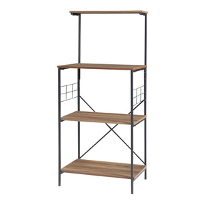 Étagère Billund à 4 niveaux 133 x 60 x 42 cm cm effet noyer / noir [en.casa]