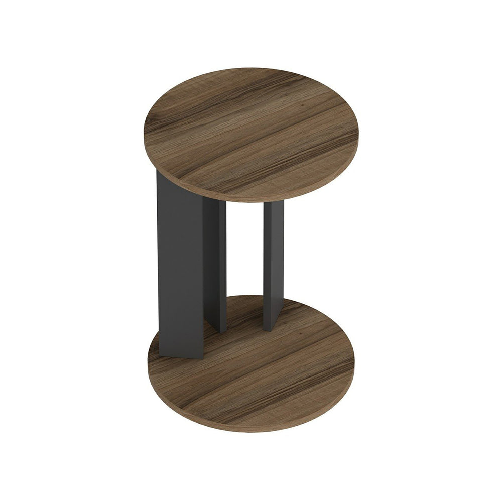 Tavolino Frederiksberg 64x34 cm effetto noce / antracite [en.casa] - premiumXL