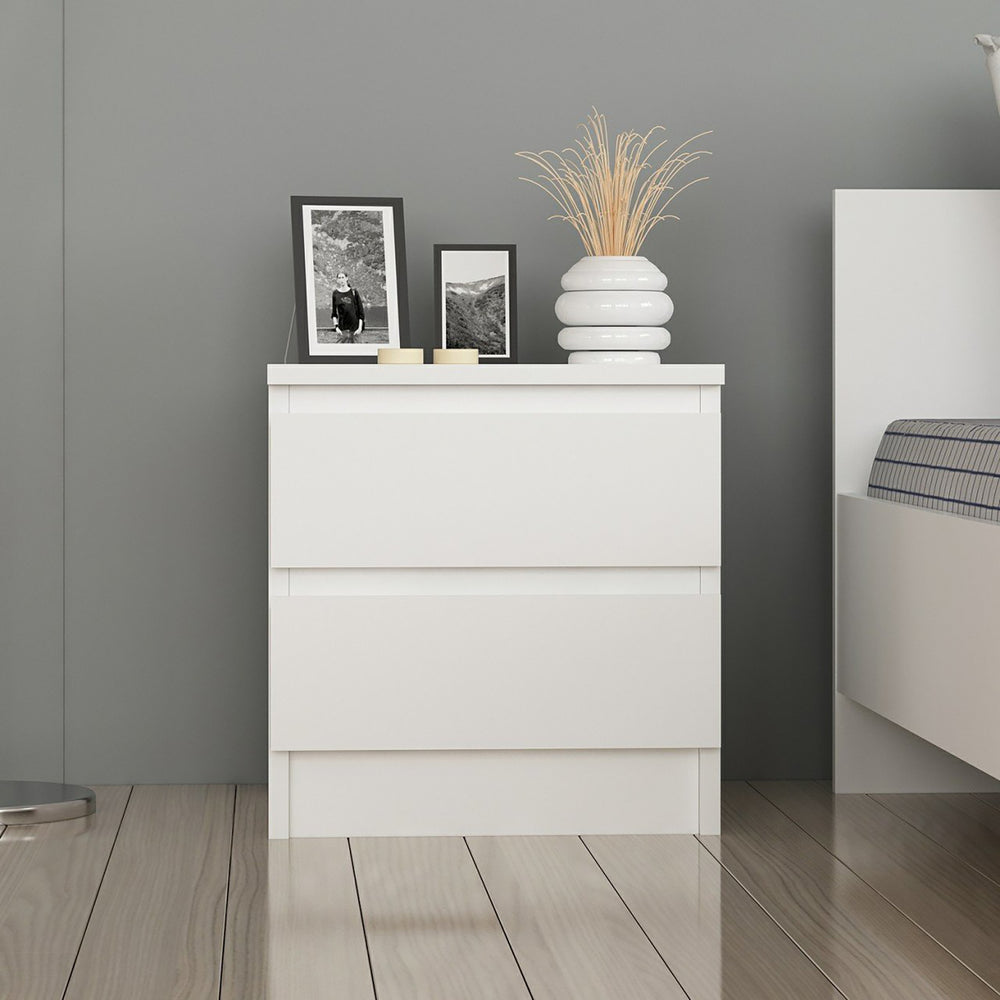Table de chevet Fuglebjerg 42x40x37 cm blanc [en.casa] - premiumXL