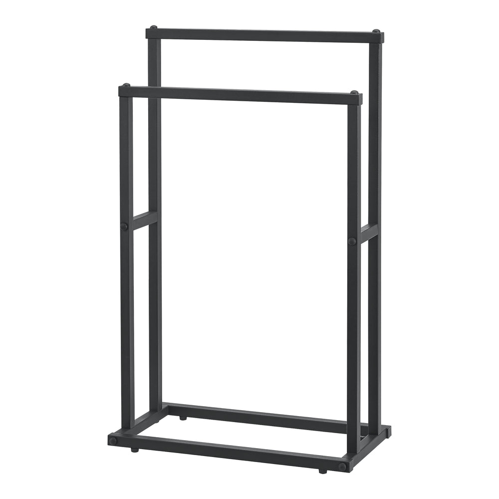 Portasciugamani con 2 barre 78 x 48 x 24 cm nero [en.casa] - premiumXL