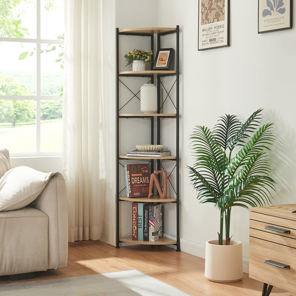 Étagère à plantes Ulfborg 6 niveaux 160 x 30 x 30 cm effet bois noir [en.casa]