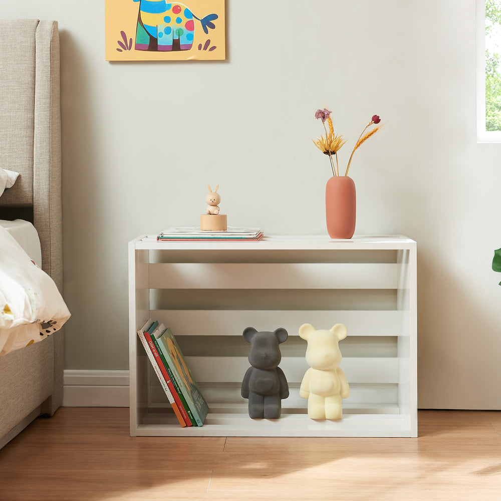 Tavolino Rønde 43x64x33 cm bianco [en.casa] - premiumXL