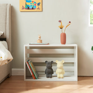 Table d'appoint rectangulaire Rønde 43 x 64 x 33 cm blanc [en.casa]