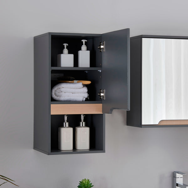 Armadietto Pensile Bergkamen 60 x 30 x 30 cm Grigio / Effetto Legno [en.casa] 