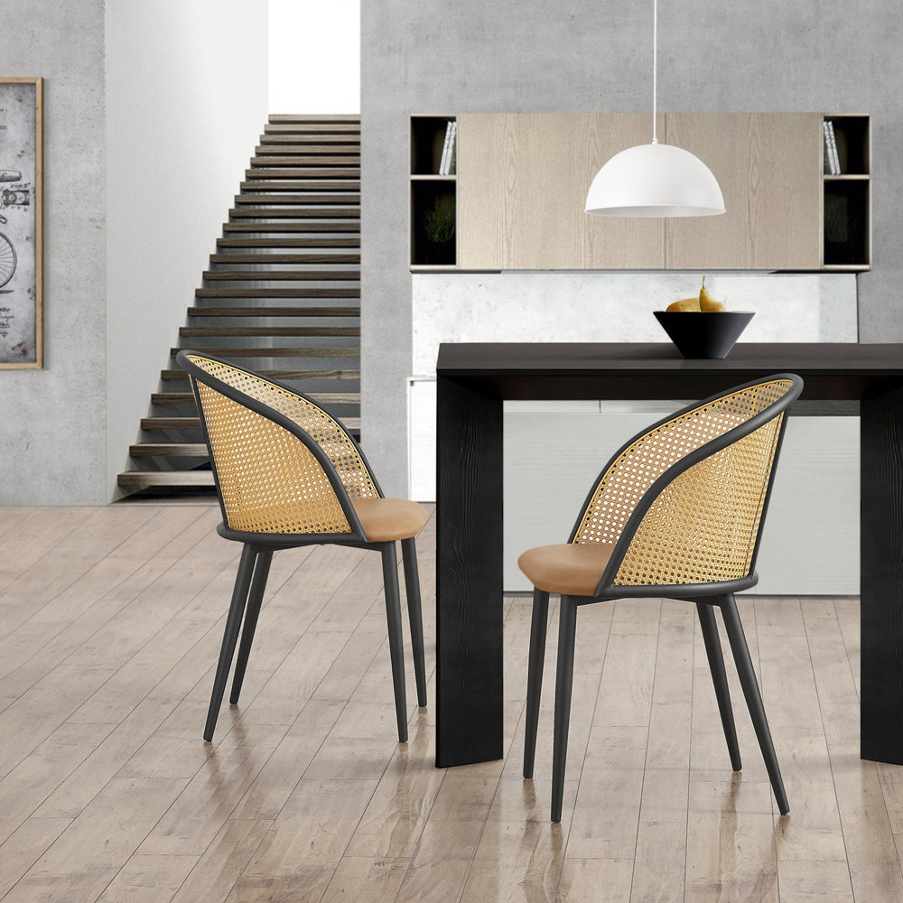 Sedia da pranzo Gagnef set da 2 Marrone / Nero [en.casa] - premiumXL