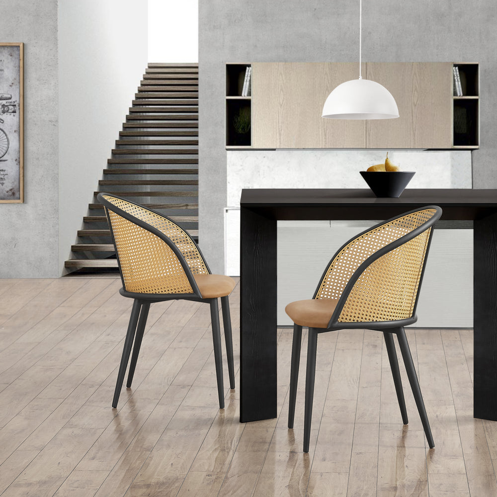 Sedia da pranzo Gagnef set da 2 Marrone / Nero [en.casa] - premiumXL