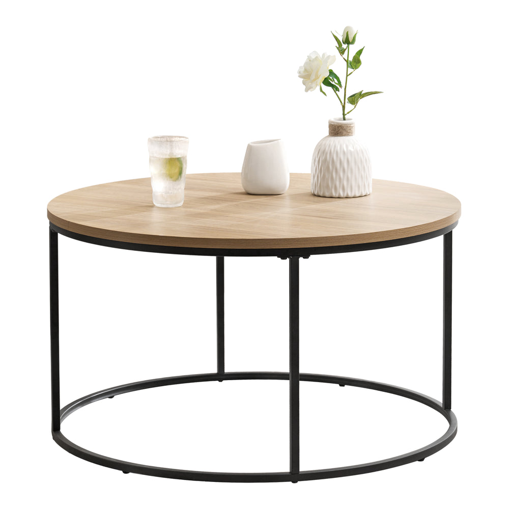 Table basse Kuhmoinen 45xØ80 cm noir [en.casa] - premiumXL