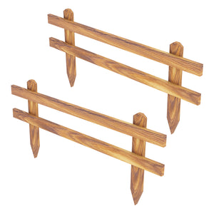 Bordure da Giardino 'Krölpa' in Set da 2 Pezzi Bordo per Aiuole Bordo per Prato in Legno di Pino 2x 100 cm - color Naturale [en.casa]