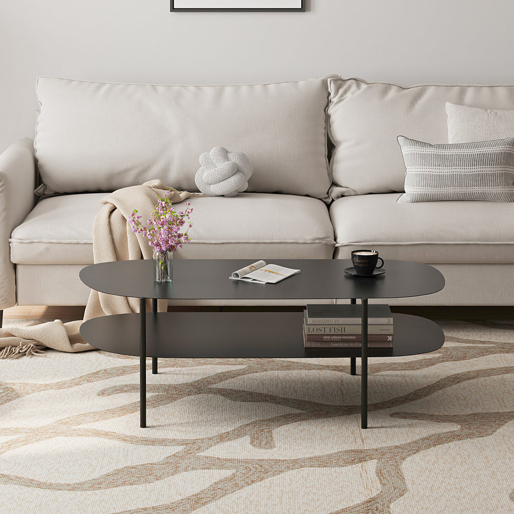 Tavolino da salotto Enebakk 112x62x40,5cm nero, opaco [en.casa] - premiumXL