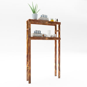 Waschmaschinenregal Kinnula 120x70x20cm Dunkler Holzton [en.casa]
