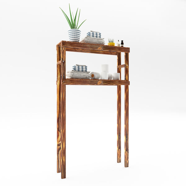 Waschmaschinenregal Kinnula 120x70x20cm Dunkler Holzton [en.casa]